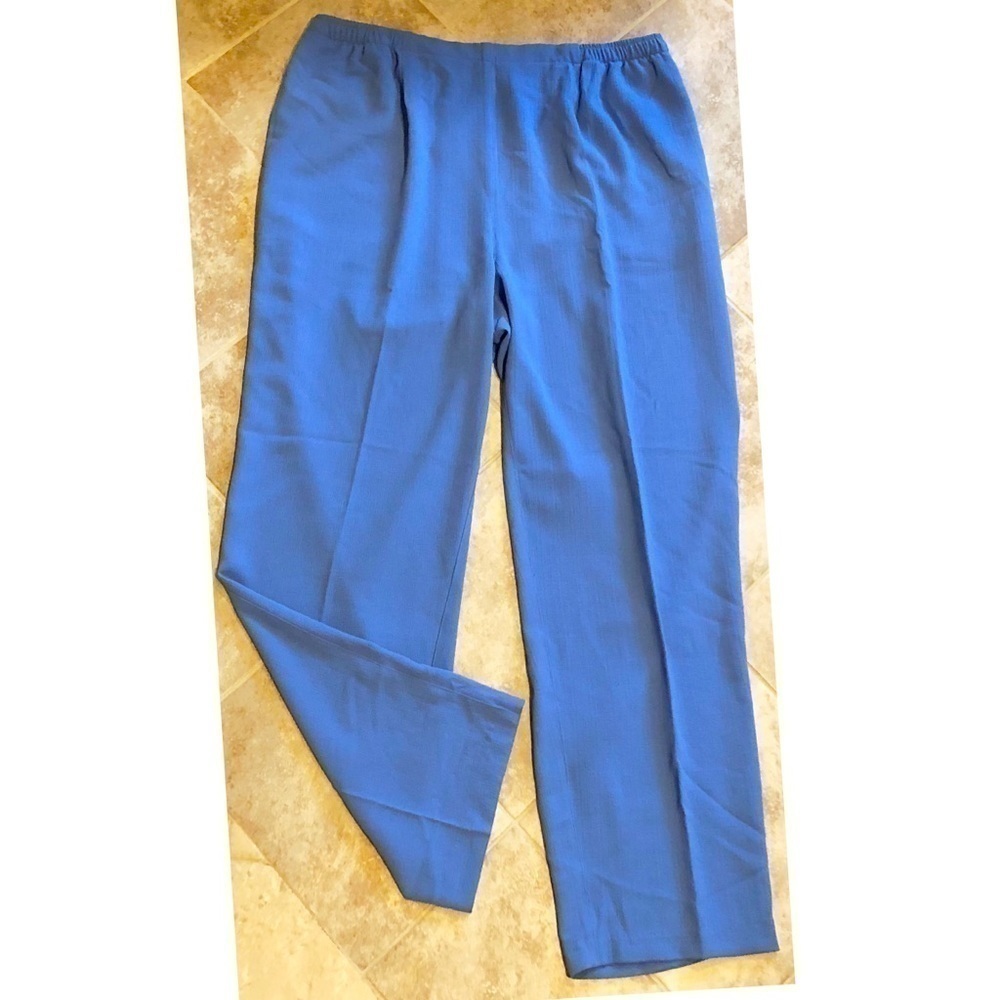 🆕 Drapers & Damons vintage straight leg high rise pull on pants blue pockets 1X - Picture 2 of 10